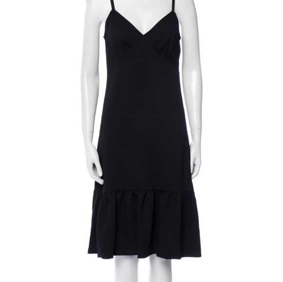 MICHAEL KORS SLIP DRESS WITH FLOUNCE WOMAN BLACK. - Picture 4 of 9